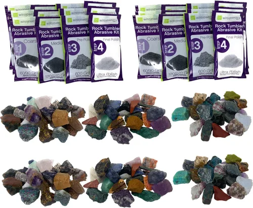 Miniatura 6 de WireJewelry Gemstones of The World Kit de Recambio para Pulidor - 1.5 Libras de Roca Seleccionada a Mano, 1 Lote de Grano Abrasivo de 4 Pasos