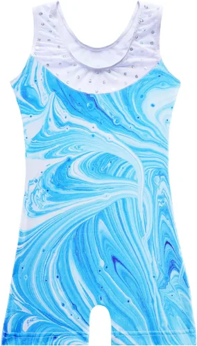 Miniatura 2 de Leotardos de gimnasia para niñas, mallas de baile para niñas pequeñas, ropa de baile atlética y brillante con diseño de sirena, unicornio