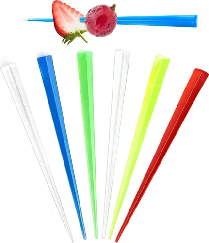 Miniatura 8 de 300 palillos de dientes de espada de plástico de 3.3 pulgadas para aperitivos, tenedor de frutas palillos de cóctel desechables, palos de cóctel