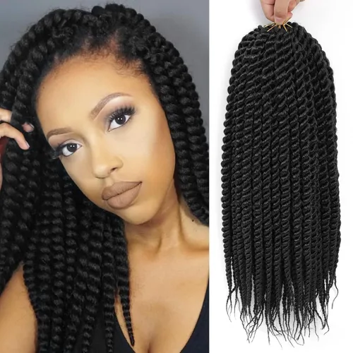 Admutty Havana Twist - Cabello de ganchillo senegalés jumbo pre-enlazado, pelo sintético trenzado para mujer, suave y ligero, trenzas de ganchillo