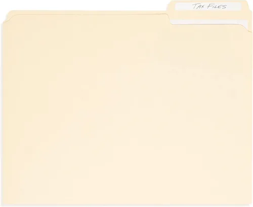Miniatura 7 de 100 carpetas de archivos resistentes Blue Summit Supplies tamaño carta con pestañas reforzadas de corte 1/3, papel manila grueso de 14 puntos