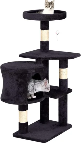 Miniatura 22 de Árbol para gatos resistente con torre de 70 pulgadas de alto, 3 perchas y 2 condominios acogedores, poste de sisal y escaleras para gatos grandes