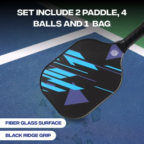 Miniatura 3 de Sevko - Juego de 2 palas de pickleball con superficie de fibra de vidrio, 4 bolas de pickleball y bolsa de transporte, paleta de pickleball