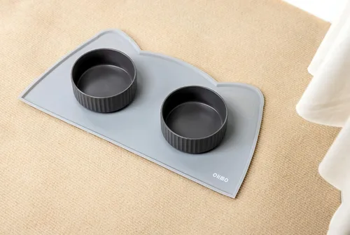 Miniatura 3 de OHMO - Tapete de silicona para alimentos para gatos, tapete de alimentación de mascotas para el piso, antideslizante e impermeable, bandeja de agua