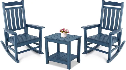 Miniatura 23 de Stoog Mecedora para patio, para todo tipo de clima, soporte de peso de 400 libras, nunca se decolora ni se pudre, para patio trasero, hoguera, Teca