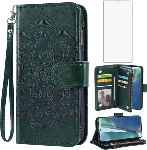 Miniatura 10 de Asuwish Funda de teléfono para Samsung Galaxy Note 20 Glaxay Note20 5G con protector de pantalla de vidrio templado y soporte para tarjeta de Azul
