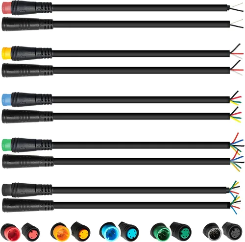Miniatura 7 de Cable de extensión Ebike Julet macho/hembra 2pin/3pin/4pin/5pin/6pines/DIY cable de enchufe impermeable para exhibición de bicicleta eléctrica