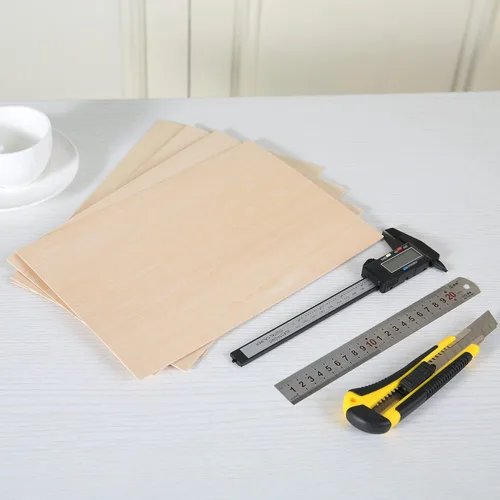 Miniatura 6 de 20 hojas de madera de tilo, 1/16 x 12 x 8 pulgadas, láminas finas de madera contrachapada para manualidades