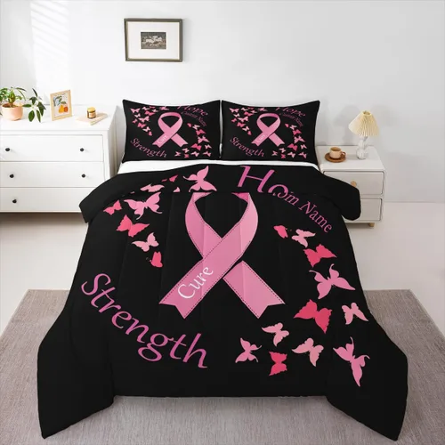 Miniatura 19 de Juego de ropa de cama personalizado con lentejuelas negras y doradas, tamaño individual, edredón de corazón dorado con purpurina para mujeres