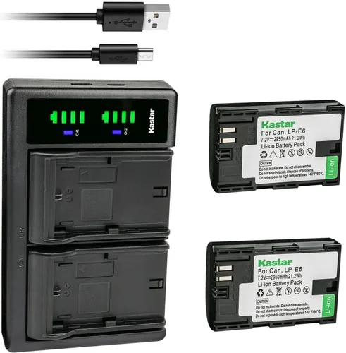 Miniatura 5 de Kastar Cargador de batería USB LP-E6 LTD2 para Canon LP-E6N, LP-E6NH, Canon EOS 6D, EOS 6D Mark II, EOS 7D, EOS 7D SV, EOS 7D Mark II, EOS 60D, EOS