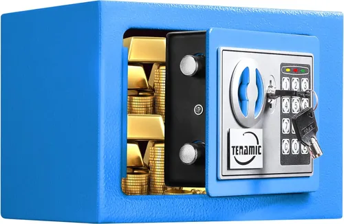 Miniatura 10 de Tenamic - Caja de seguridad de 0.23 pies cúbicos, caja de seguridad digital electrónica con teclado, caja fuerte de aleación sólida para oficina
