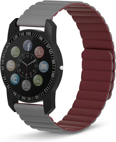 Miniatura 9 de Correa de reloj, correas magnéticas para reloj inteligente, correa de silicona de liberación rápida de 0.787 in 0.866 in correas de reloj Gris +
