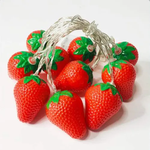 Miniatura 4 de Guirnalda de luces de frutas alimentadas por pilas, lámpara de iluminación para interiores y exteriores, fresa, uva, sandía, limón/plátano
