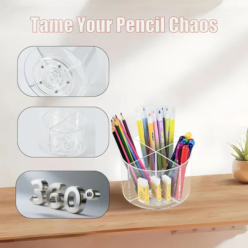 Miniatura 6 de Organizador de paquetes de bebidas giratorias de 360°, plástico transparente sin BPA de 4 secciones para mezclas de café, azúcar y bebidas