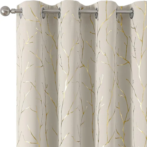 Miniatura 76 de BUHUA - Cortinas opacas blancas, cortinas plateadas, juego de 2 paneles de cortinas con ojales para dormitorio, elegante tratamiento de ventana