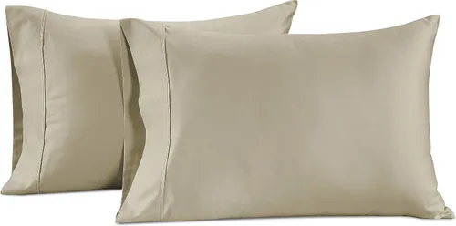 Miniatura 21 de Lane Linen Juego de 2 fundas de almohada 100 % de algodón, tamaño estándar, se adapta a almohadas estándar y Queen, fundas de almohada lujosas