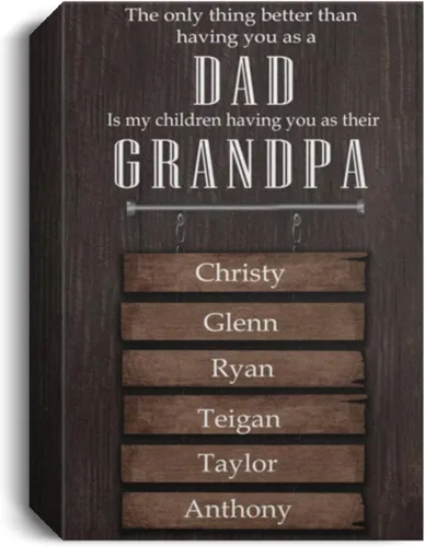 Miniatura 2 de Orgulloso papá y abuelo, regalo para padres personalizado con nombre, regalo del día del padre para papá, lienzo para papá, regalo para papá regalos