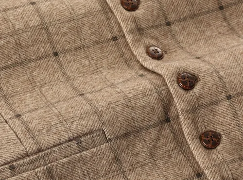 Miniatura 43 de Gioberti Chaleco de tweed formal de 6 botones para hombres