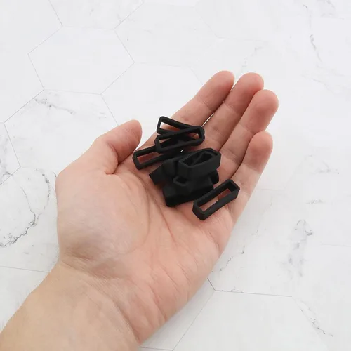 Miniatura 6 de 10 x 22/0.945 in Smartwatch Correa Anillo Keeper Correa de reloj Negro Soporte de anillo Banda de reloj Correa de repuesto de silicona para reloj