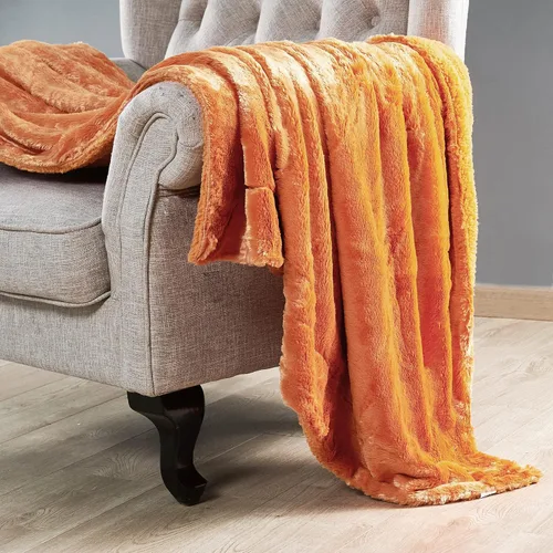 Miniatura 12 de Manta lisa de felpa de piel sintética suave y sedosa con parte trasera de sherpa, manta de lujo cálida y acogedora para sofá, silla, funda de cama