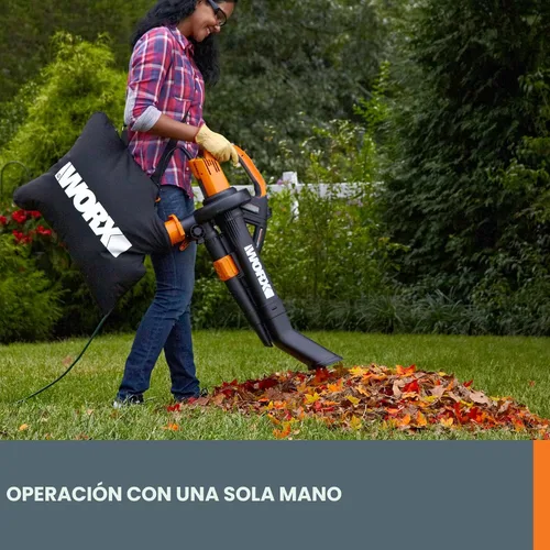 Miniatura 7 de WORX WG509 Trivac de 12 amperios, soplador de hojas eléctrico 3 en 1, aspirador de hojas y trituradora de hojas para el cuidado del césped