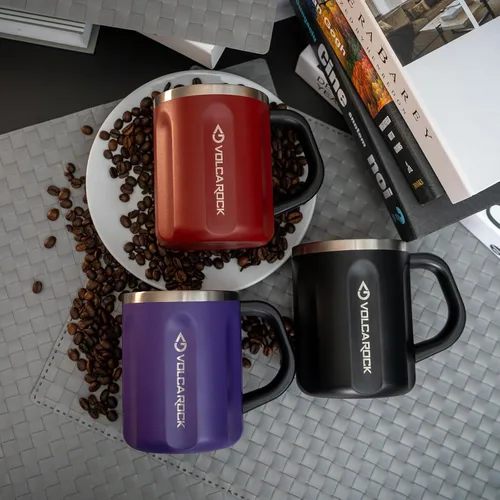 Miniatura 6 de Taza de café de acero inoxidable con asa, taza de viaje de 16 oz con aislamiento de doble pared, vaso con tapa deslizante, excelente taza de té