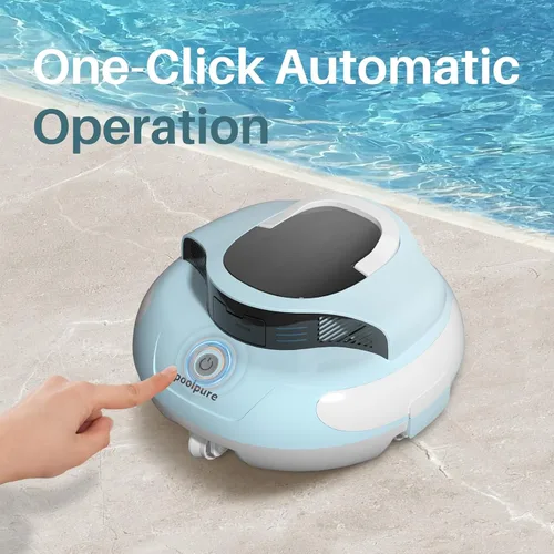 Miniatura 3 de PoolPure Aquaguard SE II 2025 - Limpiador robótico inalámbrico para piscinas con batería grande de 120 minutos y 5000 mAh (azul)