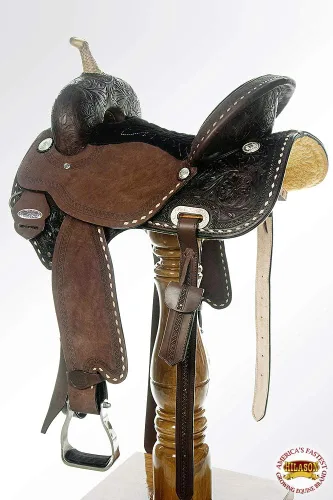 Miniatura 6 de HILASON Western Horse Barrel Racing Saddle Trail American Leather Western Saddle Saddle for Horses Barrel Racing Saddle
