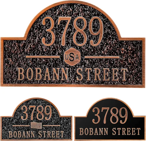 Miniatura 28 de Letrero de dirección personalizado, placa de dirección de número de casa, placa de dirección personalizada, metal o latón antiguo acrílico