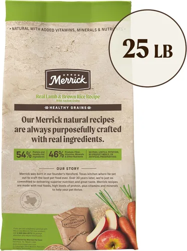 Miniatura 10 de Merrick - Alimento seco para perros con vitaminas y minerales añadidos para todas las razas, 25 libras, cordero