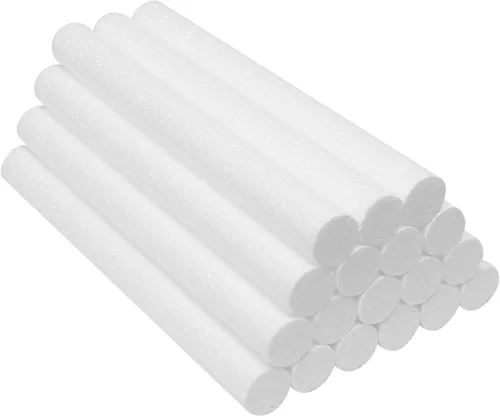 Miniatura 7 de Crafjie Cilindros de espuma para manualidades y suministros de arte (0.98 x 10 pulgadas, 9 unidades), varillas de espuma de poliestireno blanco