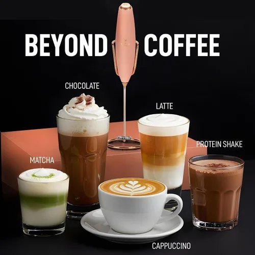Miniatura 479 de Zulay Milk Boss Espumador de leche potente manual, hace espuma para latte, batidor para mezclar bebidas, café, miniespumador para capuchino, frappé