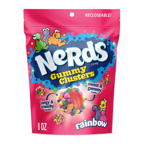 Miniatura 15 de NERDS Gummy Clusters Candy, arcoíris, crujiente y gomoso, 3 onzas (paquete de 12)