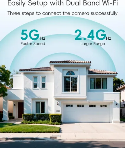 Miniatura 6 de ZUMIMALL - Cámara de seguridad para exteriores de 3 MP con cable 2.4G/5G WiFi - Pack de 2, grabación 24/7, detección de movimiento AI, blanco 2