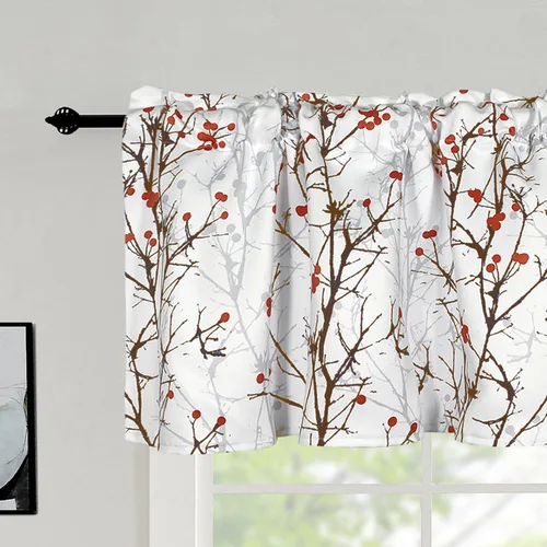 Miniatura 7 de poefun 4 Paneles de Cenefas de Cortinas Opacas para Ventanas/Dormitorio/Sala de Estar/Baño/Casa de Campo/Lavandería con Bolsillo para Barra 52 x 18