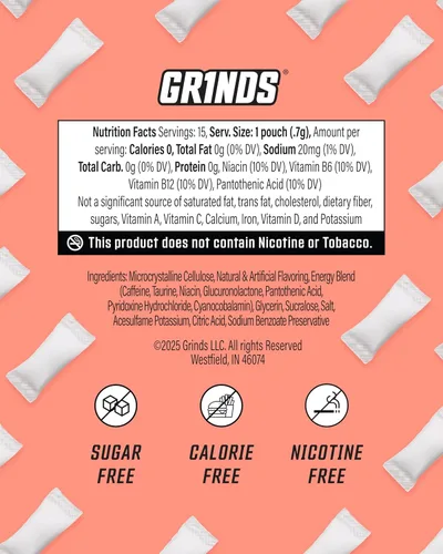 Miniatura 7 de Bolsas de energía Grinds - Bolsas de cafeína natural - Contiene vitaminas B, sin azúcar y 0 calorías - 80 mg de cafeína en cada bolsa - Genciana