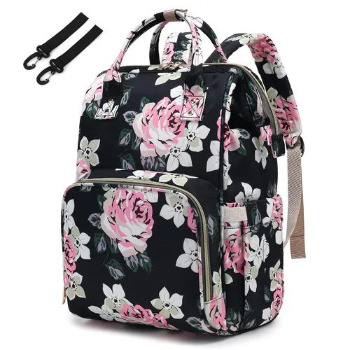 Miniatura 17 de Mochila de Pañales para Bebés Niñas, Mamá Bolsas Grandes Impermeables para Pañales para Mujeres (Mármol)