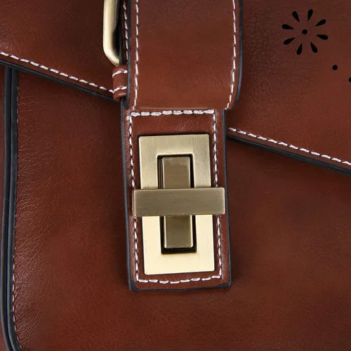 Miniatura 9 de ECOSUSI Mochila para mujer maletín de mensajero para laptop bolsa de cuero vegano bolsa de trabajo para portátiles de 156 pulgadas café