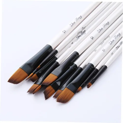 Miniatura 6 de Amosfun Juego de pinceles de pintura de nailon de madera, juego de agua para pintura al óleo, pinceles de pintura, suministros de dibujo de arte