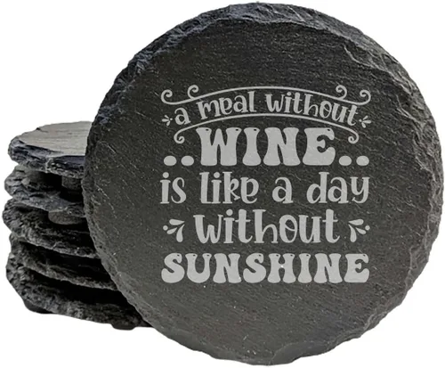 Miniatura 23 de Wine Not? Hilarious Drinking Wine is My Hobby Slate Coasters - Round Slate - Set of 8 Drinking Wine is Not My Habit