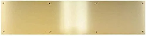 Don-Jo Paquete de 2 placas de metal para puerta, tono latón, 8 x 34 pulgadas, para puertas de 36 pulgadas, montaje de madera y metal, protección de