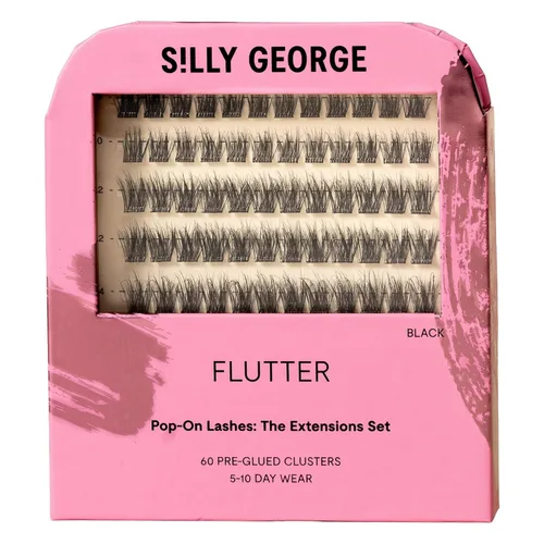 Miniatura 16 de Silly George - Pestañas Pop-On - Extensiones de pestañas falsas pre-pegadas DIY de 1 paso, aspecto natural, negras - rosadas, juego de 5-7 pares