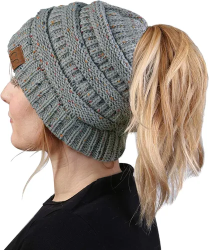 Miniatura 218 de Funky Junque - Gorro para mujer con ranura para cola de caballo