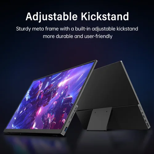 Miniatura 7 de Monitor portátil de 18.5 pulgadas 100Hz FHD USB-C HDMI, monitor de viaje, extensor de pantalla de segunda pantalla con soporte integrado, VESA