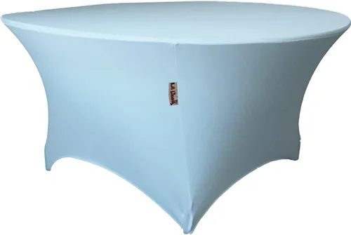 Miniatura 5 de LA Linen Mantel redondo de elastano, 60 x 30 pulgadas, negro