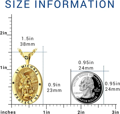 Miniatura 173 de Eusense Saint Necklace Sterling Silver 925 Protection Jewelry for Men Women Patron St Medals Amulet Pendant