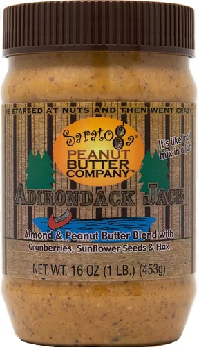 Miniatura 3 de Saratoga Peanut Butter Company Adirondack Jack - Mezcla de almendras y maní con arándanos, lino, canela, miel, semillas de girasol. Tarro de 16