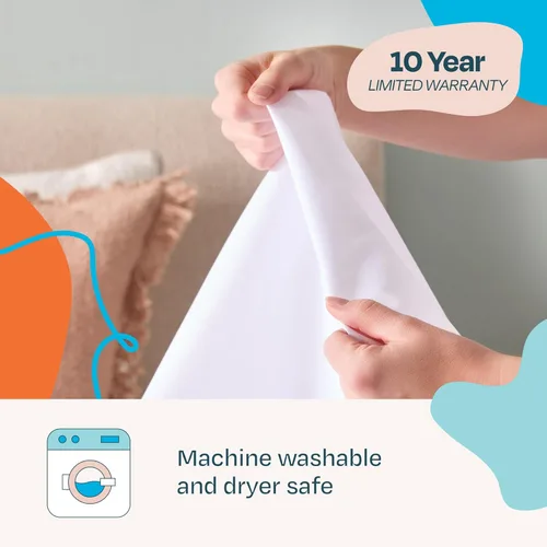 Miniatura 8 de Carcasa Linenspa con cierre impermeable, transpirable prueba de polvo y ácaros, cama prueba protector de colchón, Poliéster, Completo