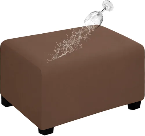 Miniatura 37 de Easy-Going Funda para Otomán Elástica 100% Doble Impermeable Rectangular Plegable Taburete de Almacenamiento Protector de Muebles Funda Suave