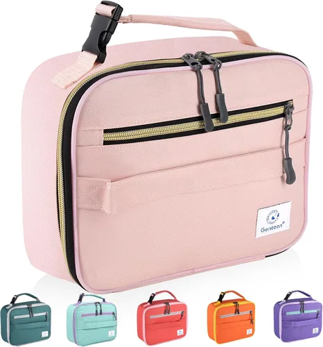 Miniatura 24 de Genteen Paquete de 2 bolsas de almuerzo suaves aisladas con doble cremallera, resistente, congelable y reutilizable para niños, hombres